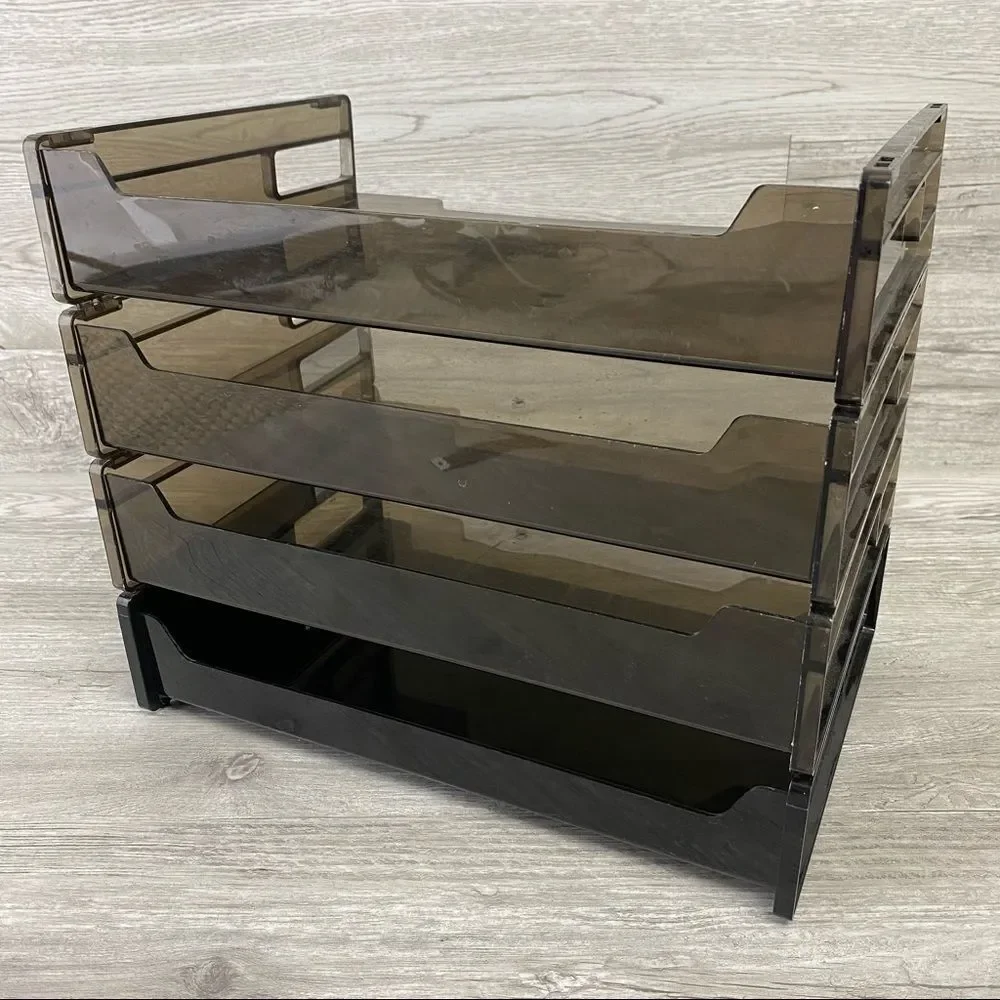 Stackable Black Ombré Letter Organizer Tray